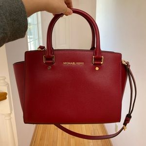 Red Michael Kors purse